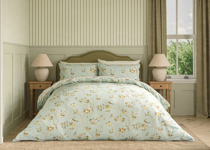 Sanderson "Fruit Aviary" Duvet Cover Set in Sage