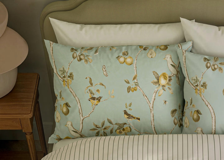Sanderson "Fruit Aviary" Duvet Cover Set in Sage