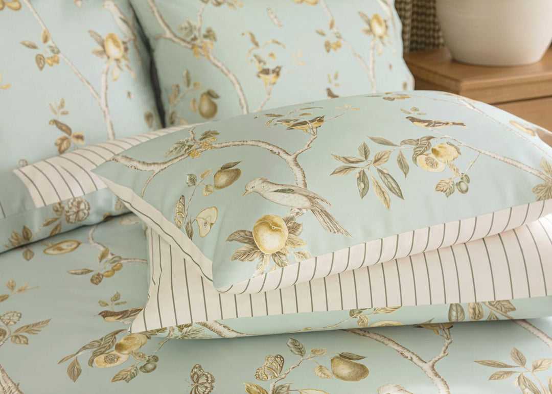 Sanderson "Fruit Aviary" Duvet Cover Set in Sage