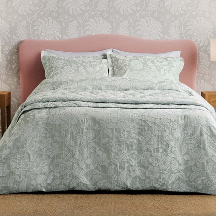 Sanderson "Pyramus" Duvet Cover and Oxford Pillowcase in Aqua