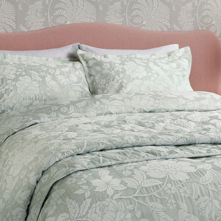 Sanderson "Pyramus" Duvet Cover and Oxford Pillowcase in Aqua