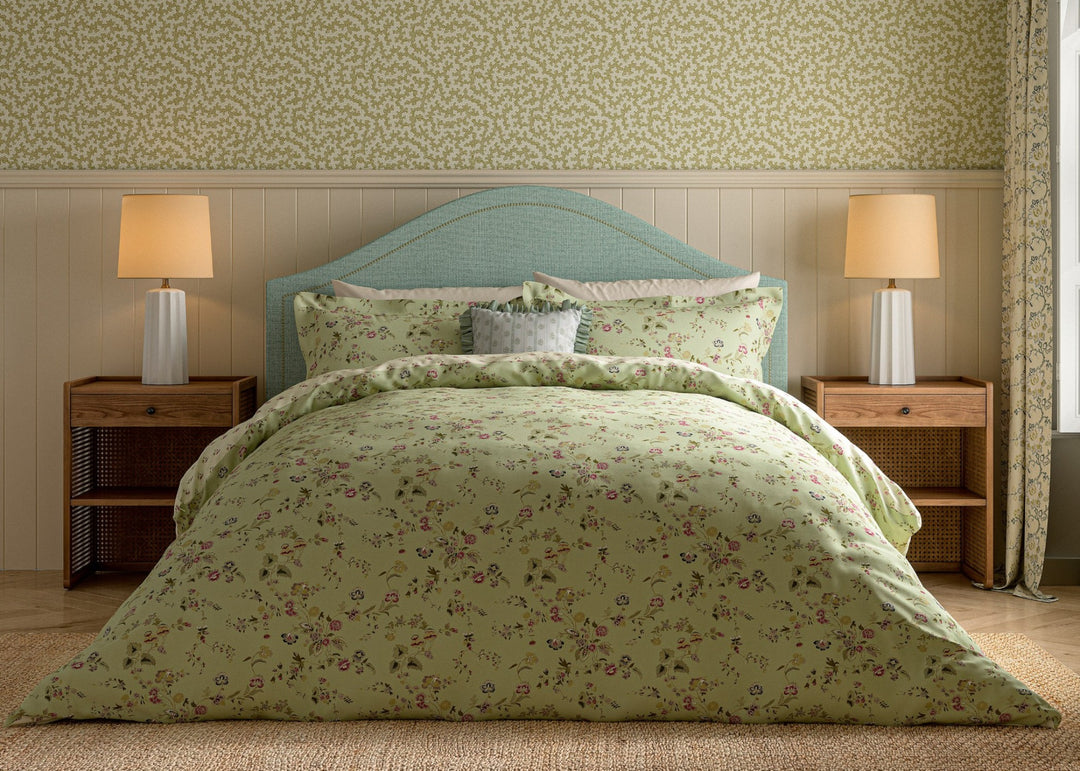 Sanderson "Nectar Fields" Duvet Cover Set in Sage