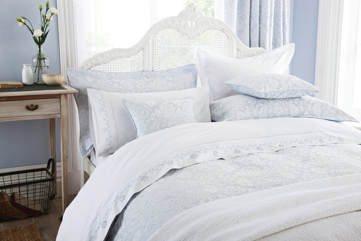 Sanderson "Richmond" Duvet Cover &amp; Sheet Sets in Light Blue