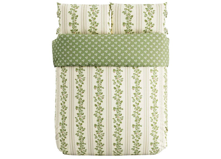 Sanderson "Cobnut Stripe" Duvet Cover Sets in Leaf Green