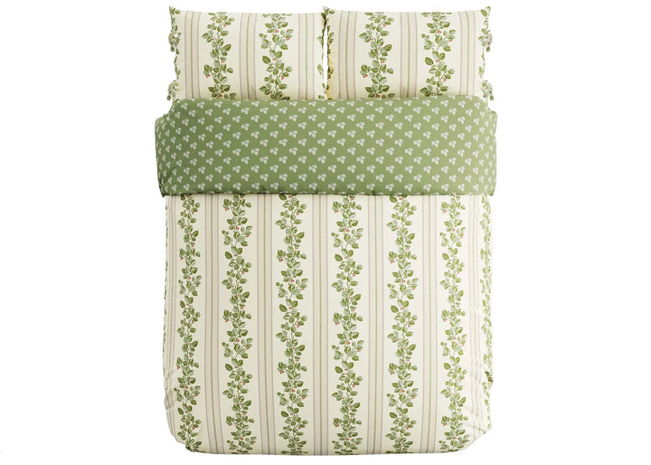 Sanderson "Cobnut Stripe" Duvet Cover Sets in Leaf Green