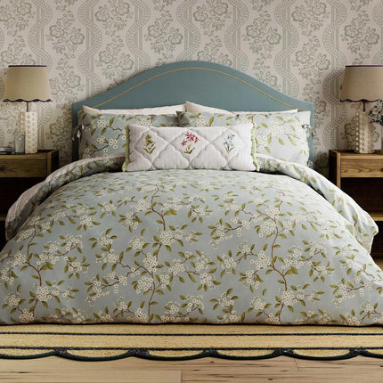 Sanderson "Damson Blossom" Duvet Cover Set in Porcelain