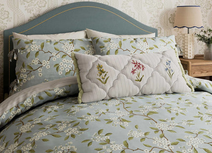 Sanderson "Damson Blossom" Duvet Cover Set in Porcelain
