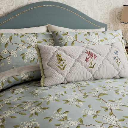 Sanderson "Damson Blossom" Duvet Cover Set in Porcelain