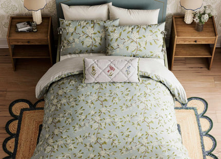 Sanderson "Damson Blossom" Duvet Cover Set in Porcelain