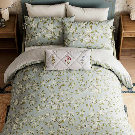 Sanderson "Damson Blossom" Duvet Cover Set in Porcelain