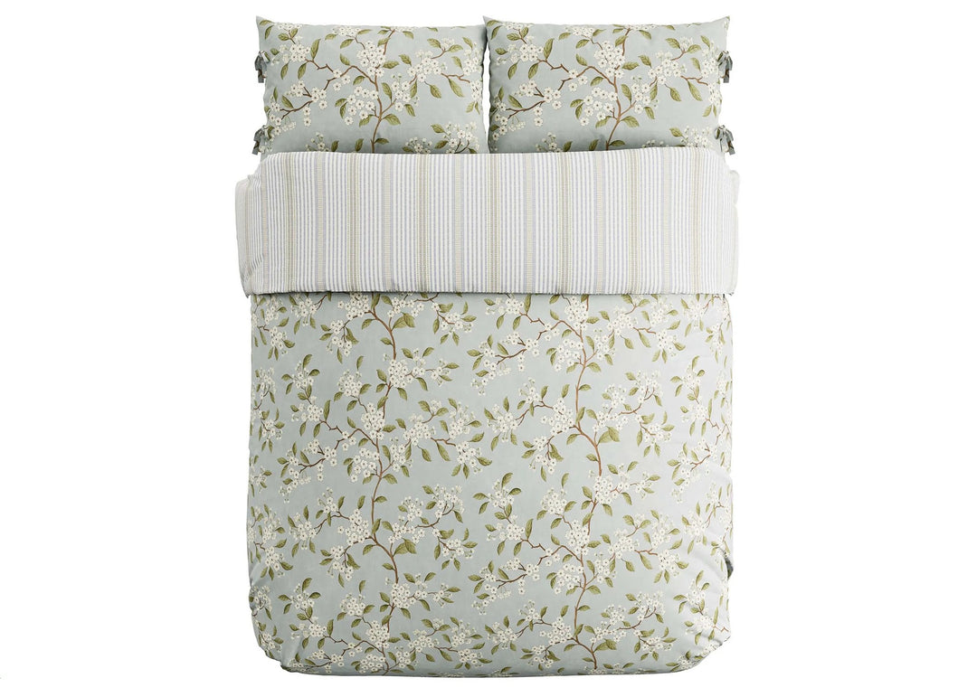 Sanderson "Damson Blossom" Duvet Cover Set in Porcelain