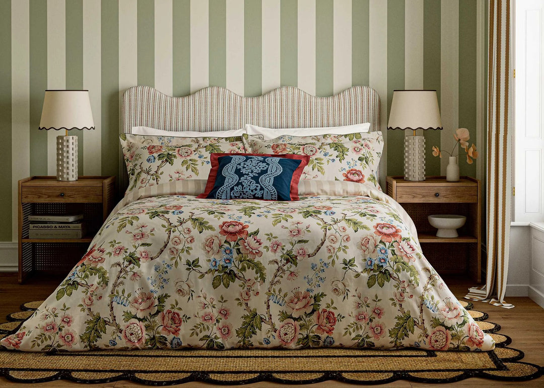 Sanderson "Hykenham" Duvet Cover Sets in Rose &amp; Sage