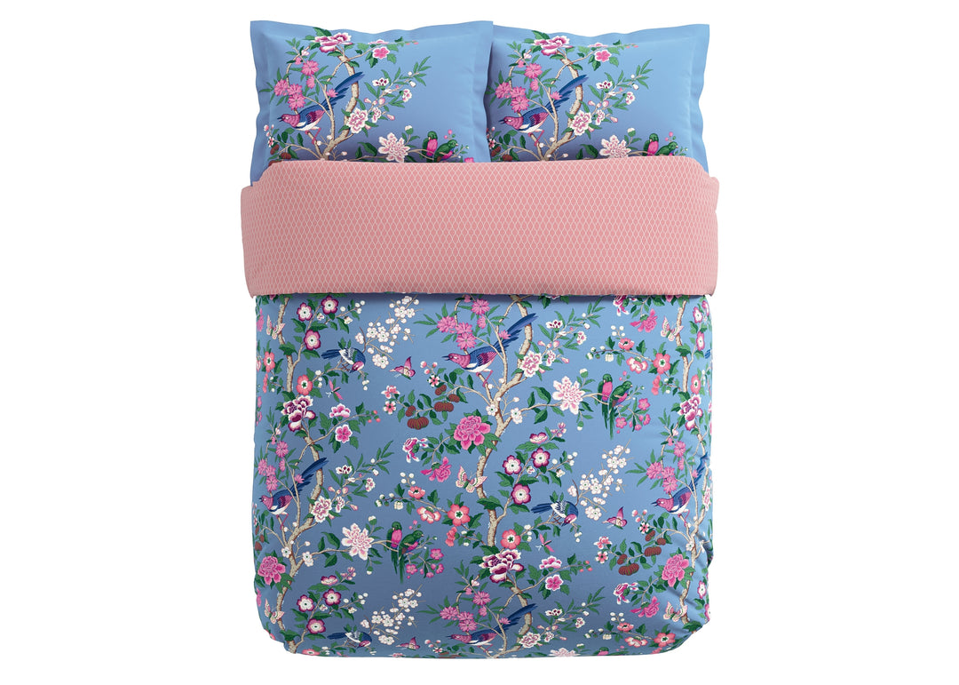Sanderson "Chinoiserie" Duvet Cover Set in Blueberry