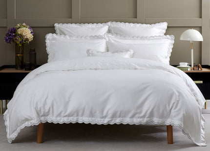 Christy "Scallop Edge" Duvet Cover Sets in Silver