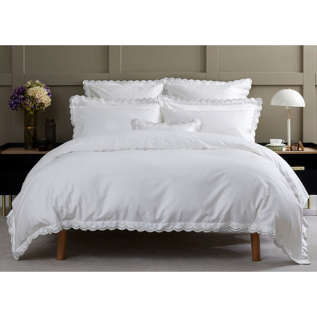 Christy "Scallop Edge" Duvet Cover Sets in Silver