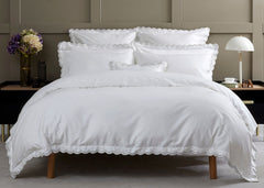 Christy "Scallop Edge" Duvet Cover Sets in Silver