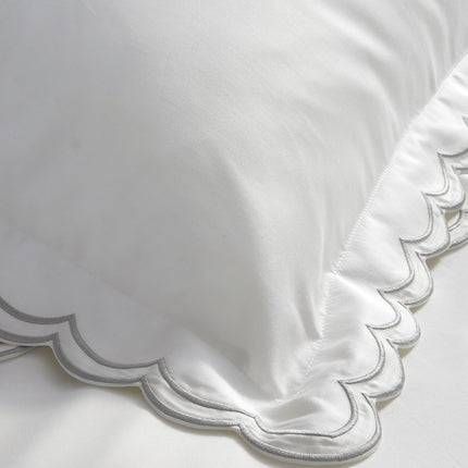 Christy "Scallop Edge" Duvet Cover Sets in Silver