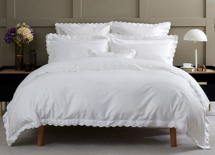 Christy "Scallop Edge" Duvet Cover Sets in White