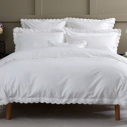 Christy "Scallop Edge" Duvet Cover Sets in White