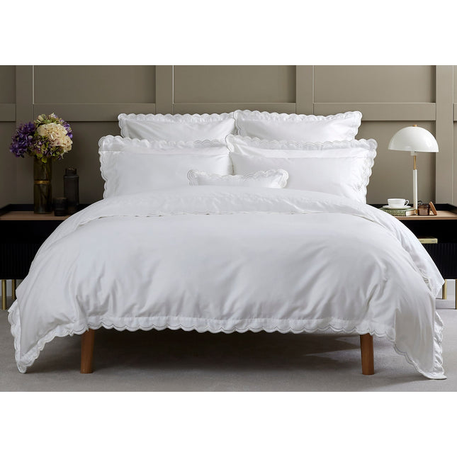 Christy "Scallop Edge" Duvet Cover Sets in White