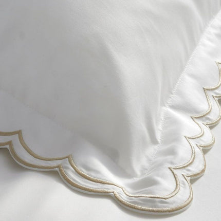 Christy "Scallop Edge" Duvet Cover Sets in Oyster