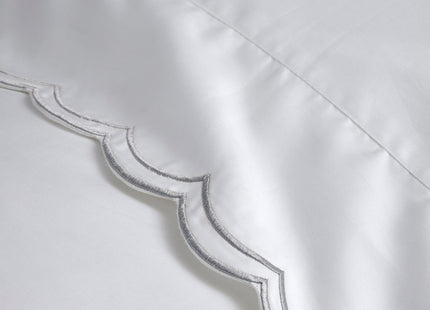 Christy "Scallop Edge" Duvet Cover Sets in Silver