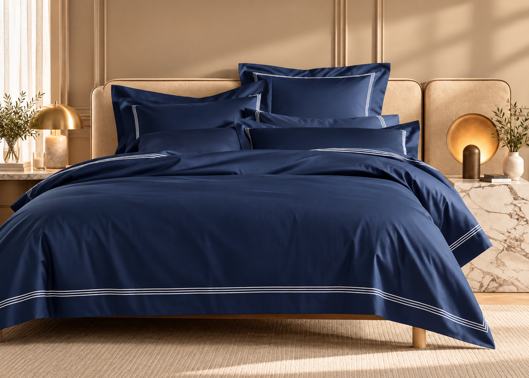 Sheridan 1200 Thread Count “Palais” Duvet Cover in Midnight Blue