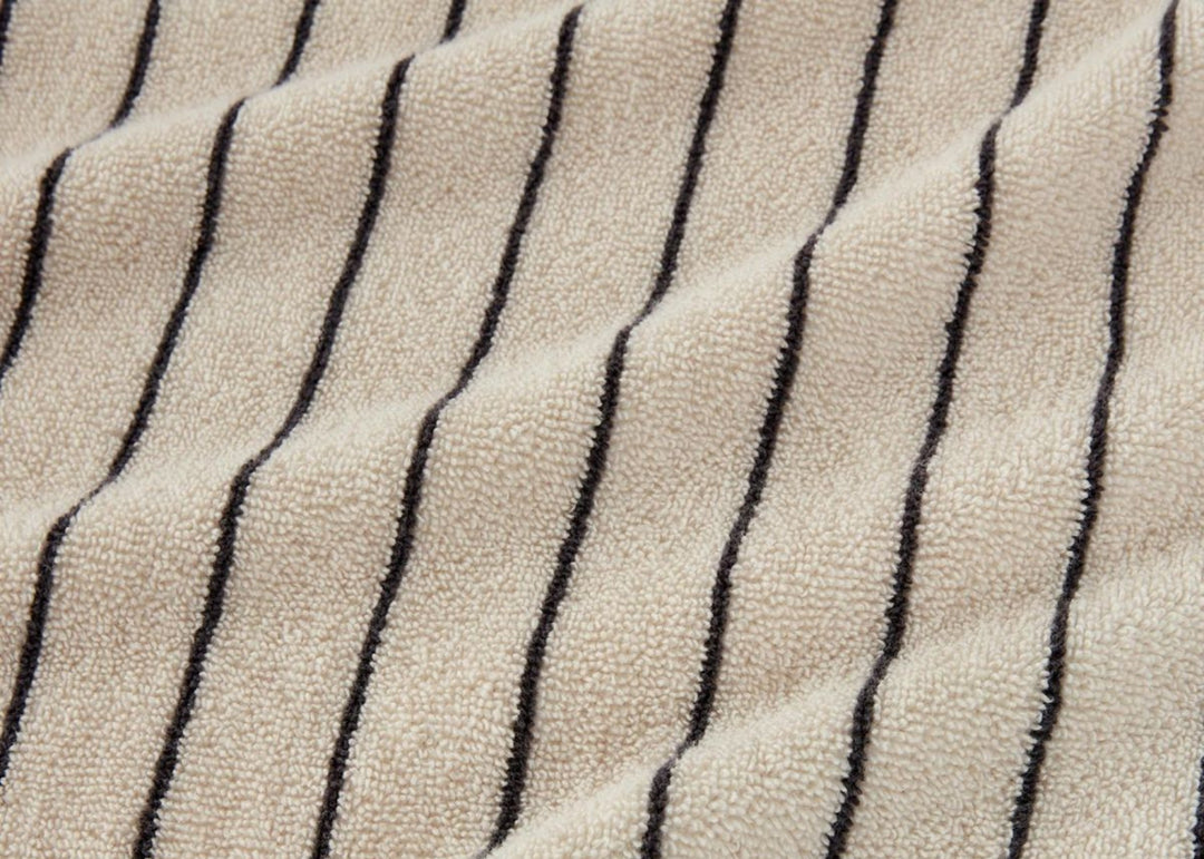 Sheridan "Aven Stripe" Bathrobe in Limestone