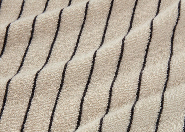 Sheridan "Aven Stripe" Bathrobe in Limestone