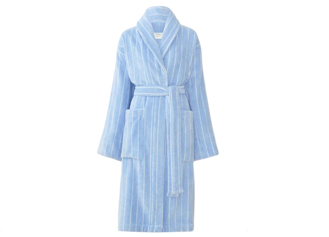 Sheridan "Aven Stripe" Bath Robe in Skylight