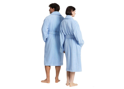 Sheridan "Aven Stripe" Bath Robe in Skylight