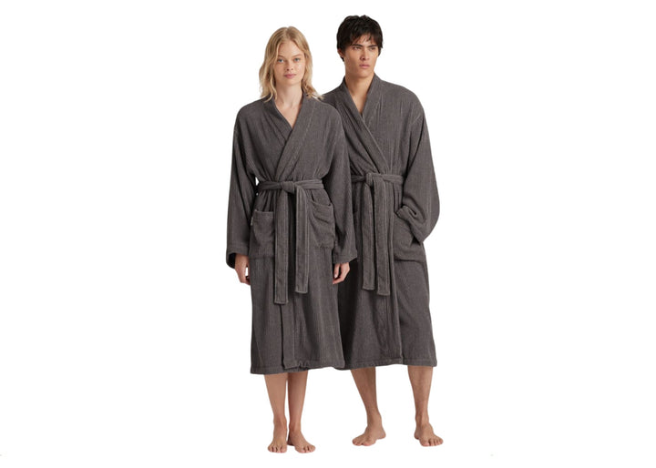 Sheridan "Living Texture" Bath Robe in Granite