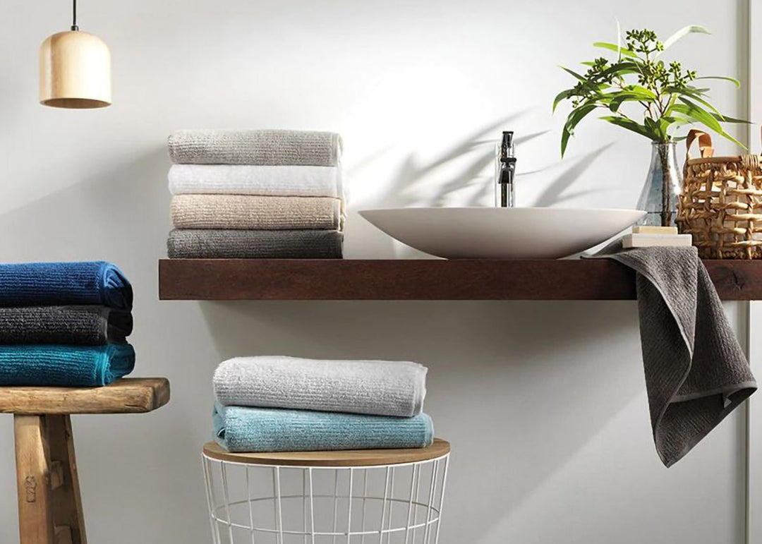 Sheridan "Living Textures" Bath Towels &amp; Mat Collection in Misty Teal