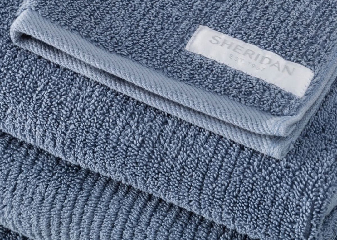 Sheridan "Living Textures" Bath Towels &amp; Mat Collection in Orient Blue