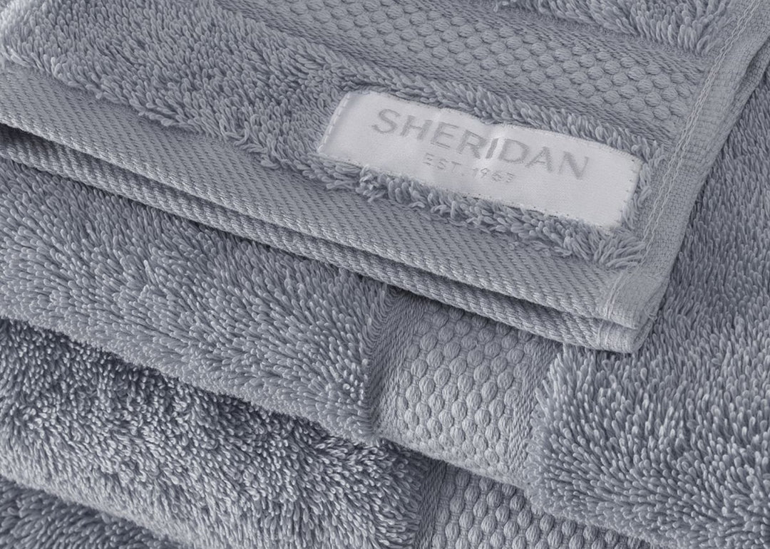 Sheridan “Luxury Egyptian” Bath Towel &amp; Mat Collections in Dusty Blue