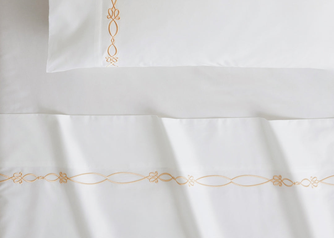 Sheridan "Palais Trellis" 1200 Thread Count Bed Linen in Snow/Almond