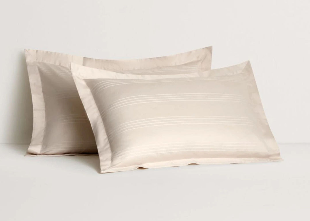 Sheridan "Martyn" 1000 Thread Count Stripe Bedding Set in Bone (Ivory)