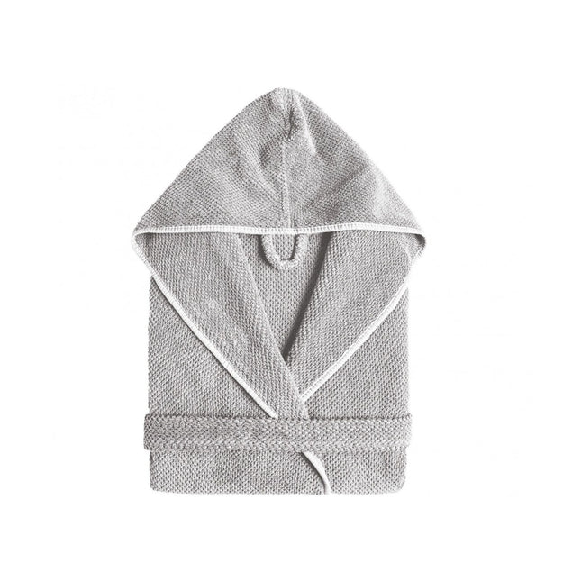 Graccioza "Bee Waffle" Kimono Bathrobe in Silver