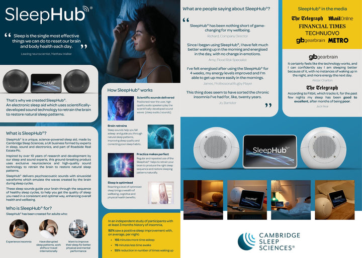 Cambridge Sleep Sciences "Sleep Hub" Bedside Device in Black