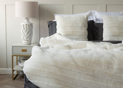 Belledorm "Alaska" Fur Filled Cushion in Snow