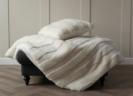 Belledorm "Alaska" Fur Filled Cushion in Snow