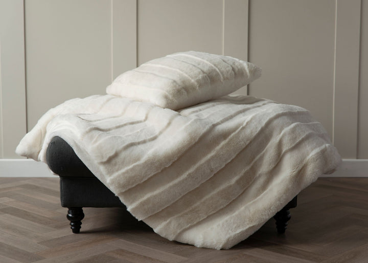 Belledorm "Alaska" Fur Filled Cushion in Snow