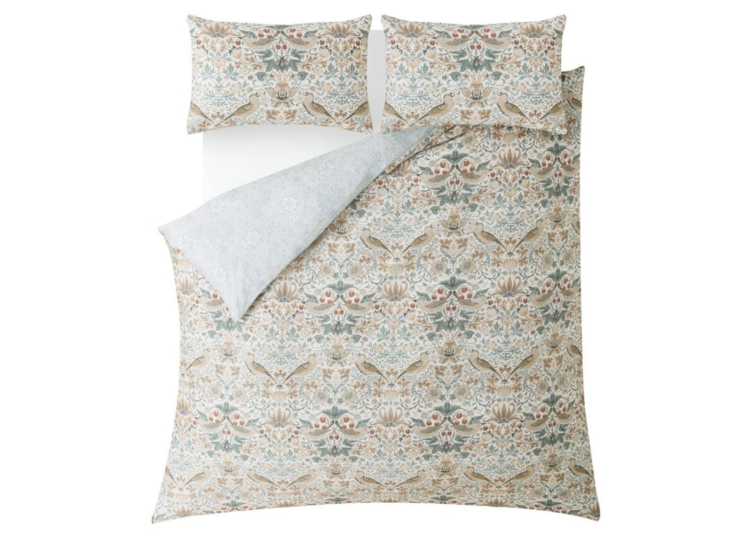 William Morris At Home "Strawberry Thief Hessian" Duvet Cover Set