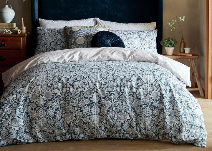 William Morris At Home "Sunflower" Duvet Cover Set in Ink