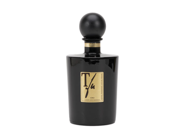 Teatro "Oro" Diffuser with Gift Box in Shiny Black Vase &amp; Bamboo Sticks (1500 ml)