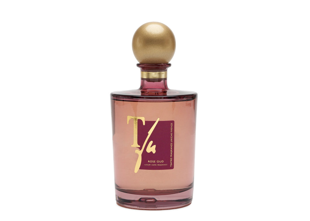 Teatro "Rose Oud" Diffuser Gift Box with Amber Transparent Vase &amp; Sticks - 1500 ml