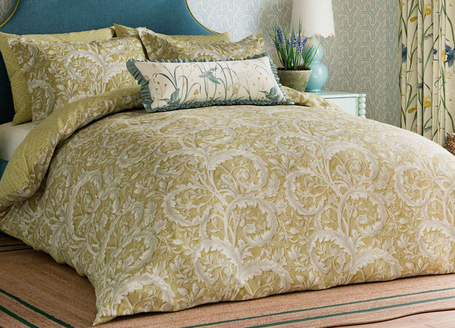 Sanderson "Tila Lime" Duvet Cover Set in Gold