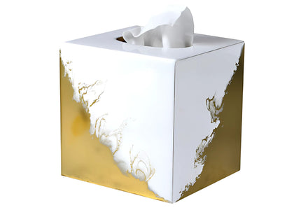 Mike + Ally "Lava" Bathroom Accessories in White & Gold