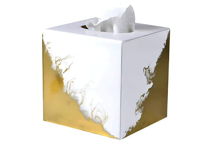 Mike + Ally "Lava" Bathroom Accessories in White &amp; Gold