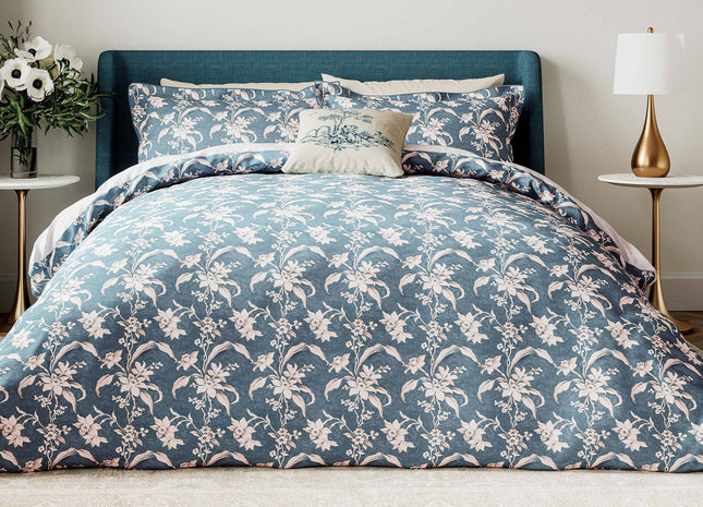V&A "Daffodil" Duvet Cover Set in Blue